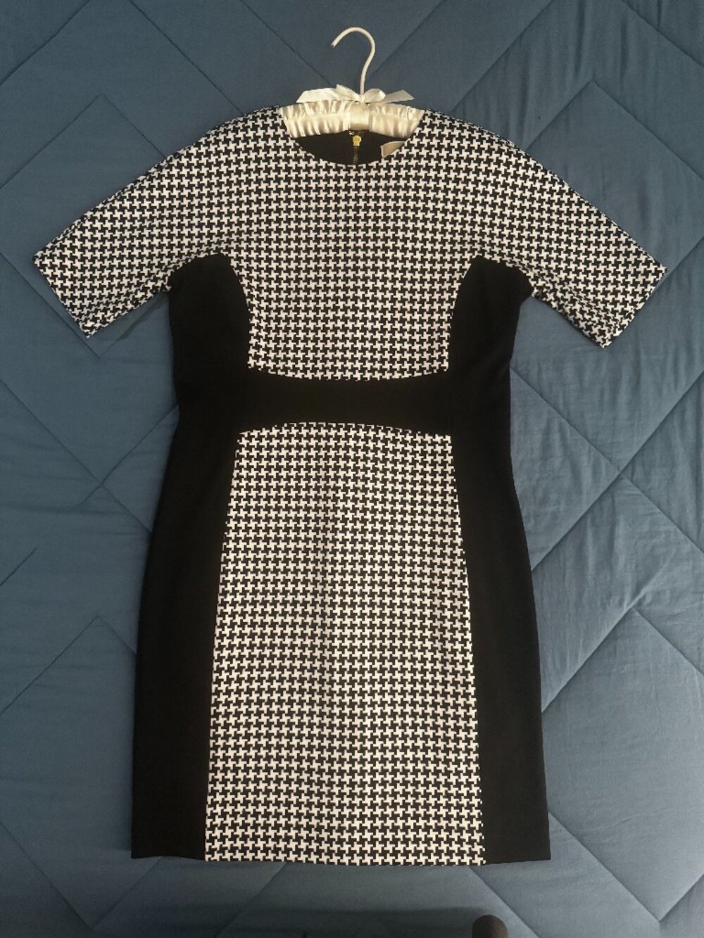 Michael Kors Black-and-White Houndstooth Dress